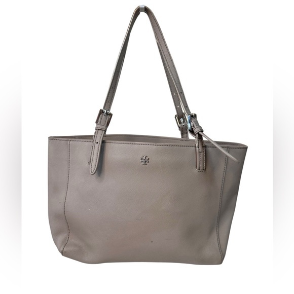 Tory Burch Large Tote Bag Light Gray Heron York Buckle Tote - Picture 1 of 16
